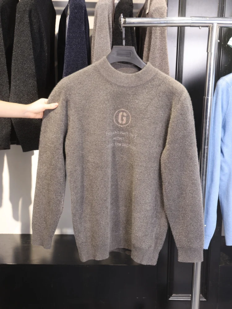 

Faionable Comfortable Slim Fit f High Ne Knitted Sweater Casual Sle Winter Men's Top Quali Material Urban Sle