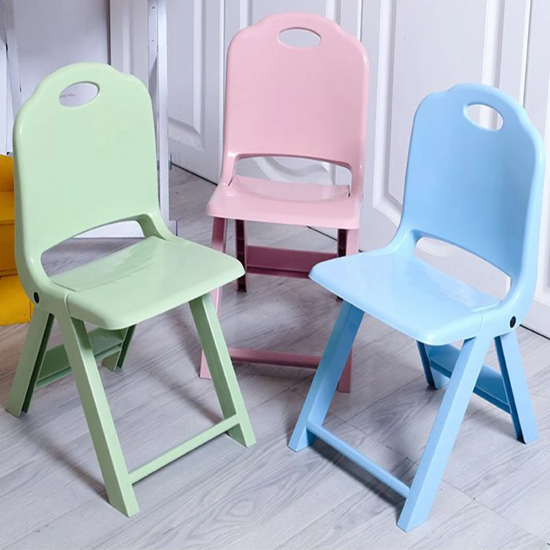 

Modern Household Thickened Small Folding Dining Chairs Portable Backrest Chairs Children's Plastic Stools