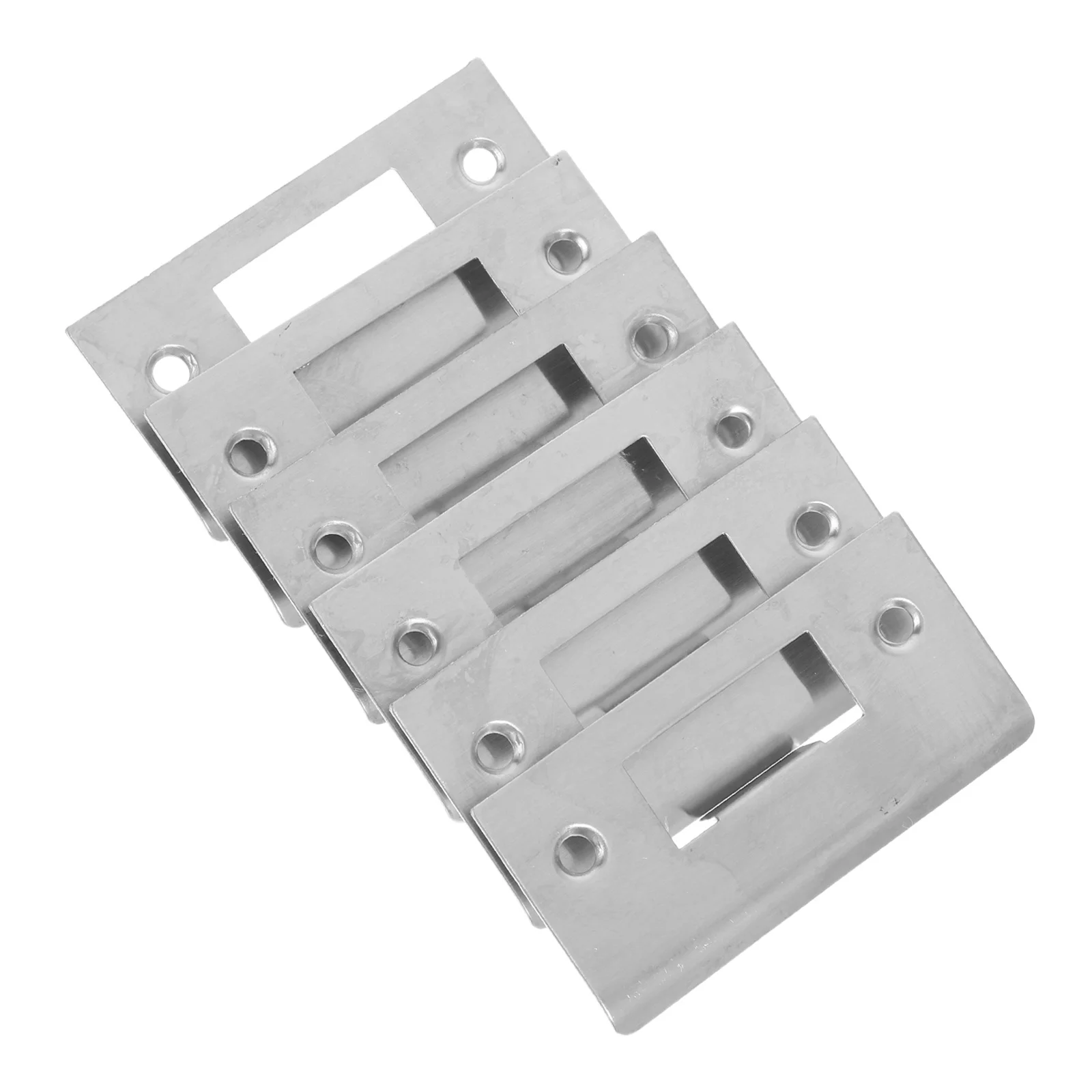 

6Pcs Stainless Steel Door Strike Plate Durable Latch Plates for Interior Wooden Doors Deadbolt Lock Shield Door Hole Cover Plate