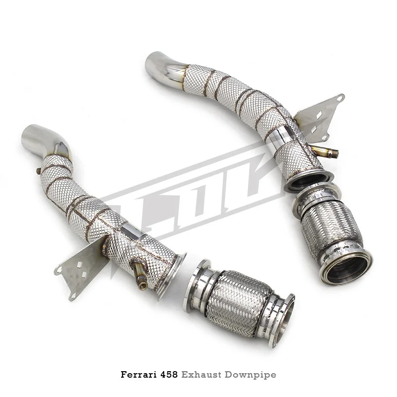 Head Section High flow Pipes Exhaust Pipes branch downpipe Exhaust Pipe with catalyst  For Ferrari 458 4.5 2013-2016 