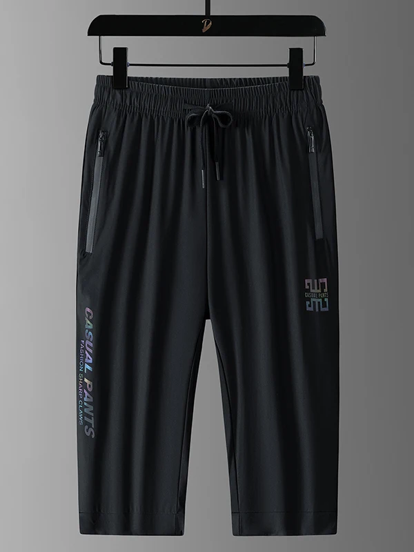 

Summer Men's Casual Ice Silk Seven-Foot Loose Straight Leg Qui-Dry Breathable Beach Pants Faionable Urban Sle Leisure T...
