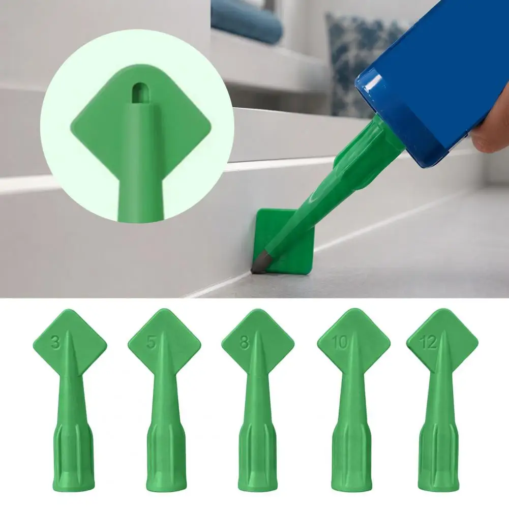 Professional Sealing Tool 5pcs Caulk Tip Tools Set Reusable Plastic Nozzle Adapter Finishing Sealant Applicator for Grout