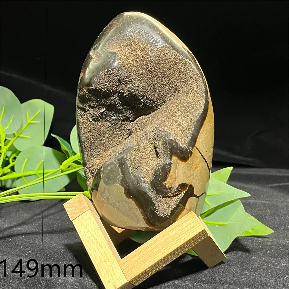 

Crystal Natural Septarium Beetle stone Quartz Specimen Geode Mineral Raw Spiritual Healing Feng Shui Home Decoration+Stand