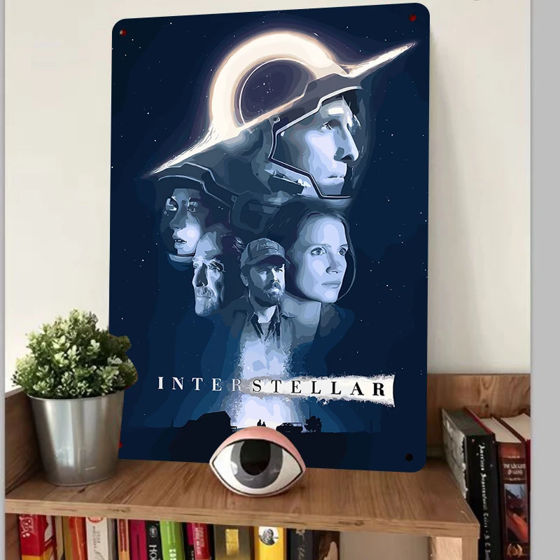 Interstellar Movie Poster Metal Tin Sign Living Room Bedroom Wall Art Decorative Painting