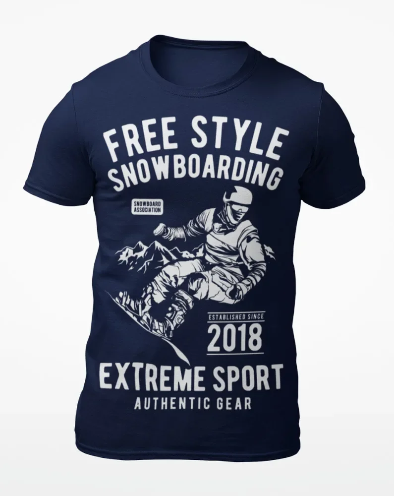 Free Style Snowboarding Sports - Ski Men's T-Shirt - Women's T-Shirt High Quality 100%Cotton Short Sleeve