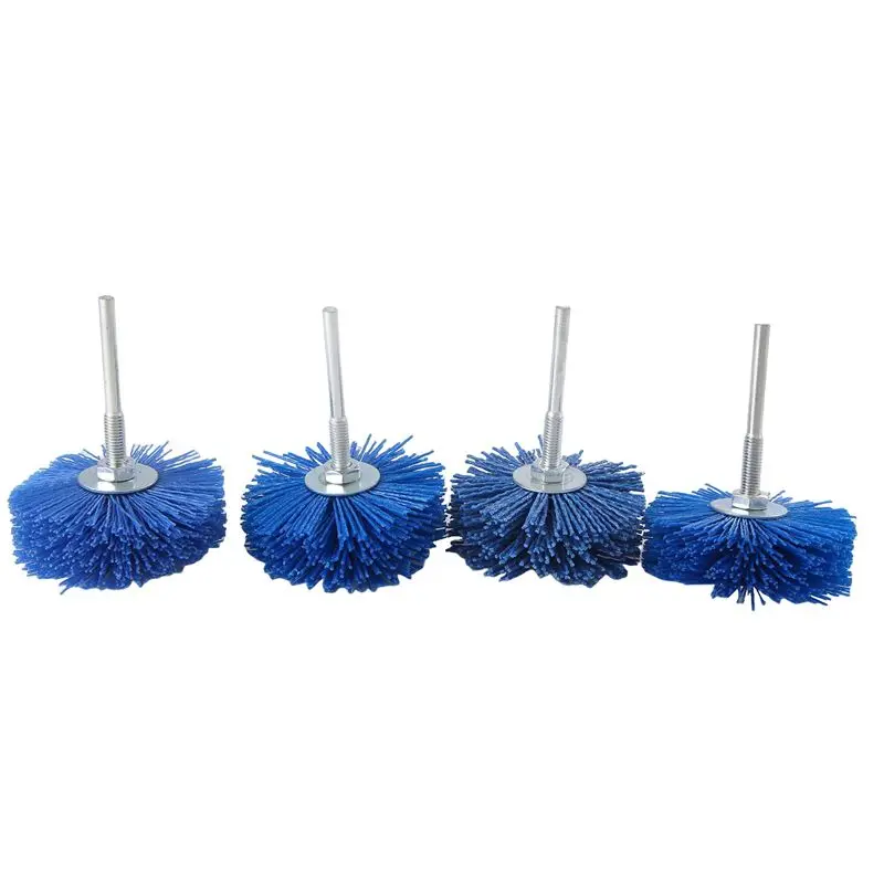 Special Offer~4 Pieces 80X30x6mm Drill Abrasive Wire Grinding Wheel Nylon Bristle Polishing Brush For Wood Furniture Mahogany Fi