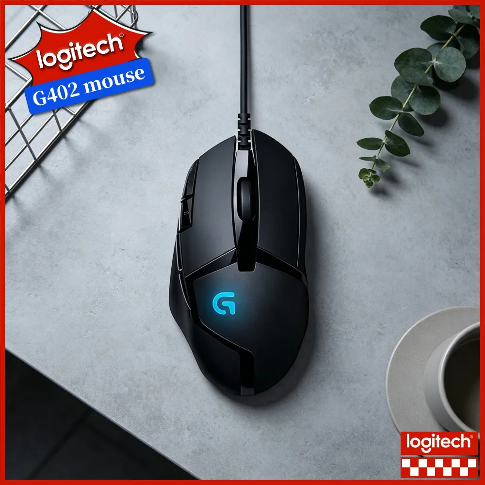 Professional Mouse Logitech G402 Wired 4000 DPI 8 Buttons 1Ms Report Rate Fusion Engine For Gaming Gamer