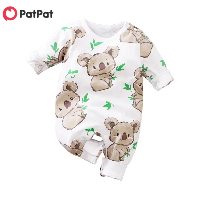 

PatPat Baby Boy And Girl Koala Print Jumpsuit One Pieces In Stock Baby Clothes 0-1 Years Old