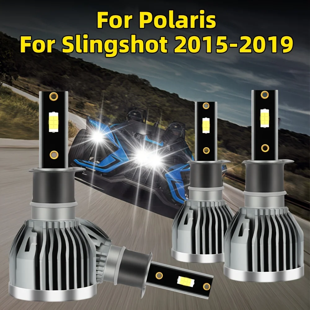 

Fit For Polaris Slingshot (2015-2019) H3 H3 Hi/Lo Beam Moto Lamps 26000LM/pair 6000K White CSP Chips Perfect Light Cut