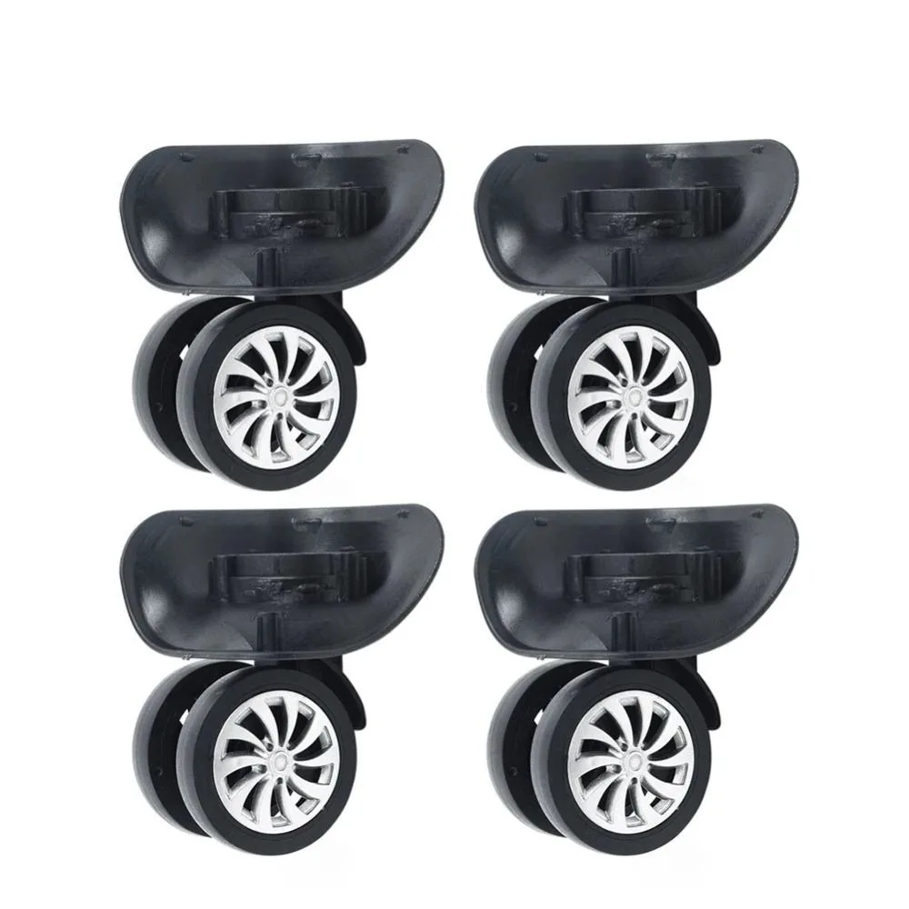 

4Pcs Universal Luggage Suitcase Wheels Replacement Parts Black Luggage Swivel Wheels Silent 360 Degree Trolley Case Roller
