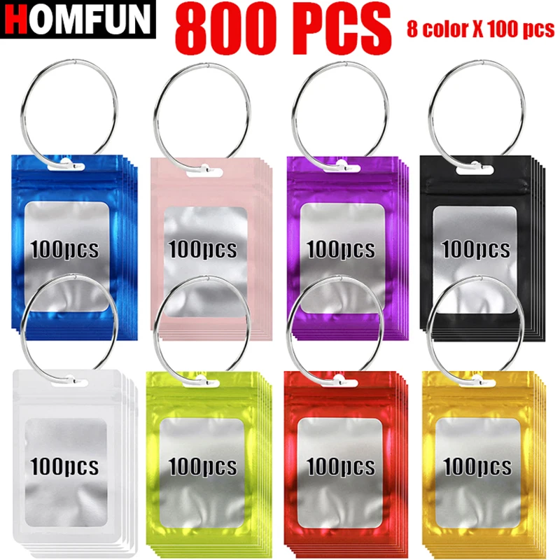 

HOMFUN 800pcs Colorful Reusable Ziplock Bags - 5D DIY Diamond Painting Tools Self-Adhesive Sealing Function Storage Organization