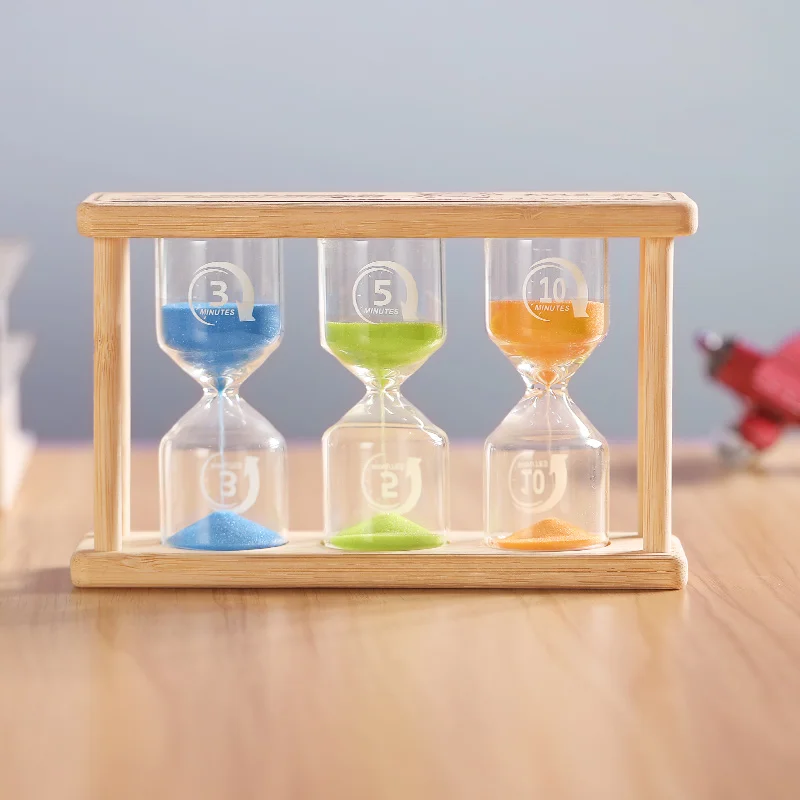 3/5/10/15/20/30 Minute 3 IN 1 Wooden Hourglass Timer Watch Clock Sand Timer Christmas Gift Kidsren's Hour Home Decoration