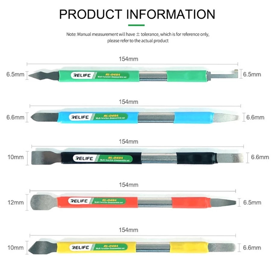 

RELIFE RL-049A Double-headed Multi-function Prying Knife for Iphone Android Remove The Glass Back Cover Tin Scraping Knife Tools