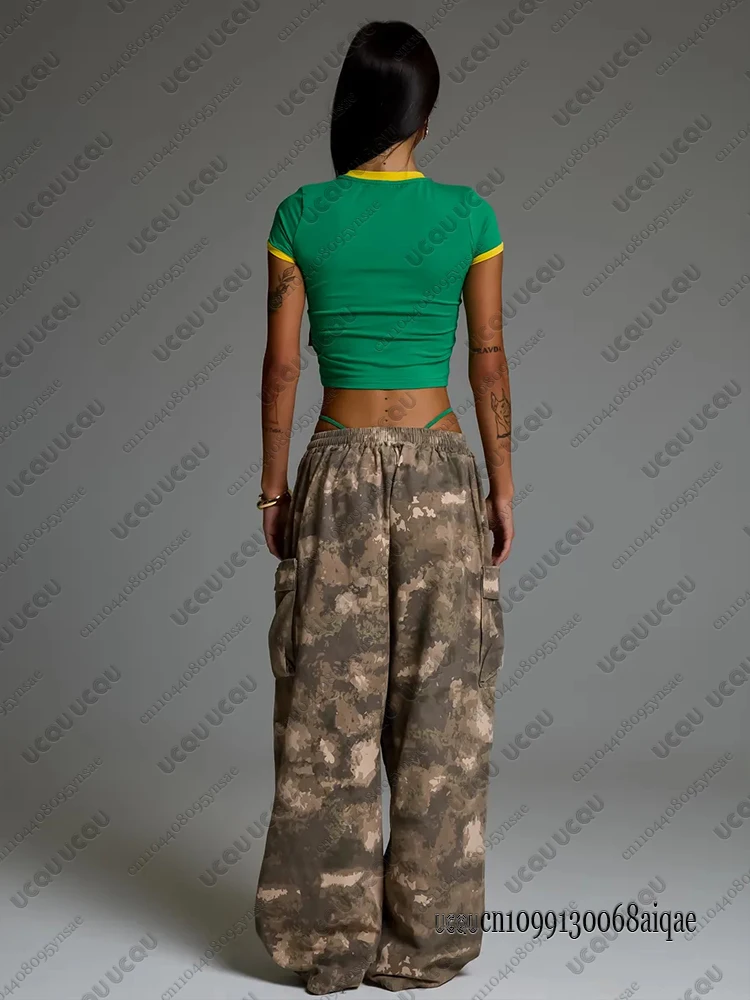 Brazil Latest Letter Aesthetic 90's Crop Tops Vintage Casual Short Sleeve Tee Summer Kpop Streetwear Vintage Y2K Women Clothes