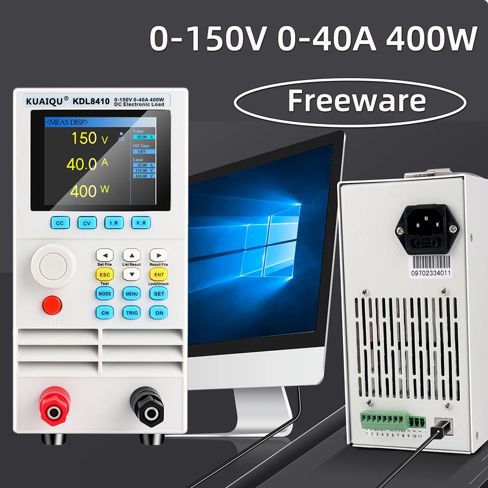 Speciality Programmable DC Electronic Load 0-150V 0-40A 400W USB Connect Single Channel Meter Battery Capacity Tester Upgrade