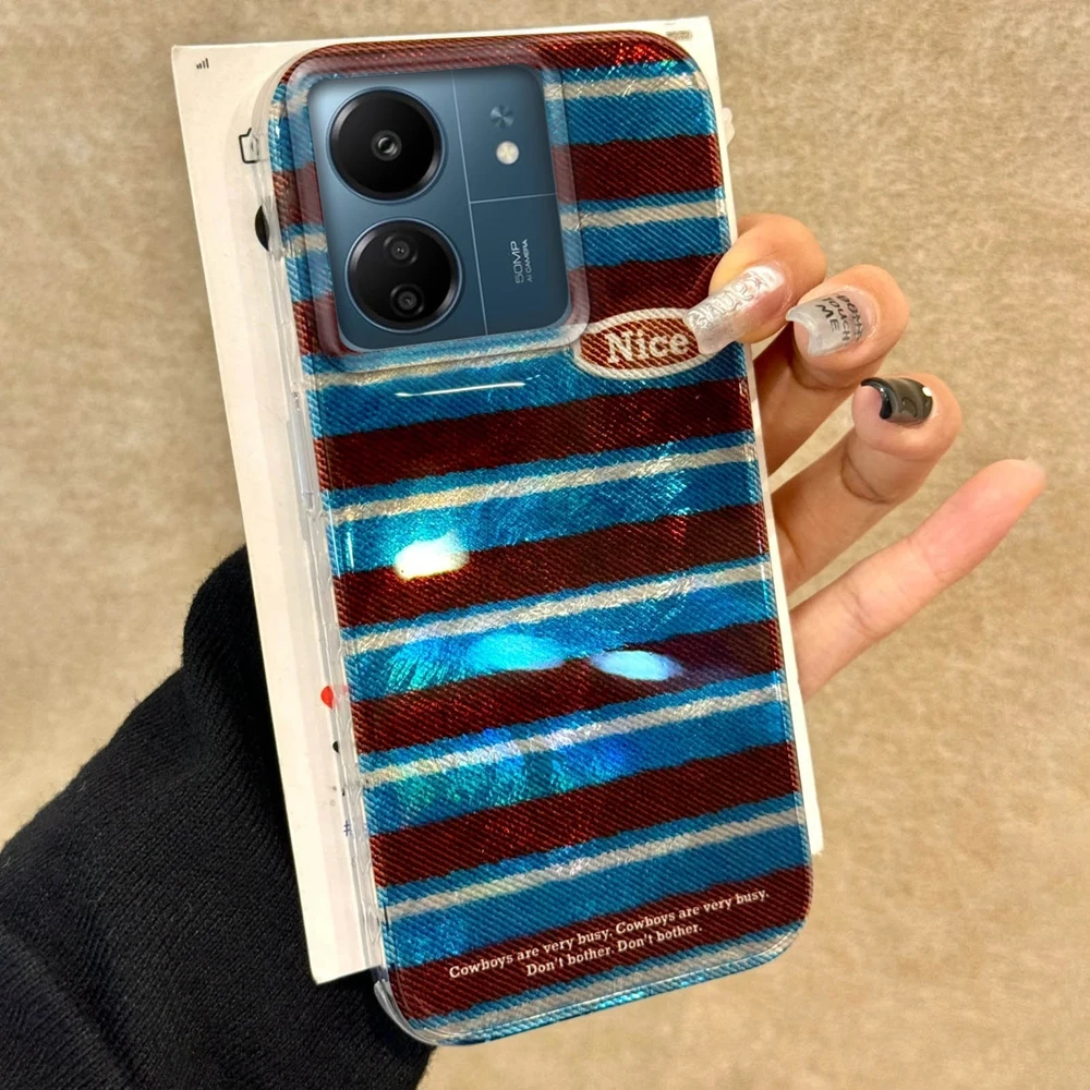 

﻿Retro Striped Leopard Print Phone Cases for Xiaomi Redmi Note 15 15C 14 13 12 11 11S 10 10S 9 Pro 13C 14C 9S A3 A1 9A A5 Cover