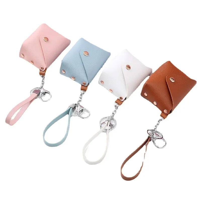 Ins Creative Keychain Coin Bag PU Leather Coin Purse Hand Strap Cute Wallet for Girls Mini Purse Cute Purse Kawaii Bag Pendant