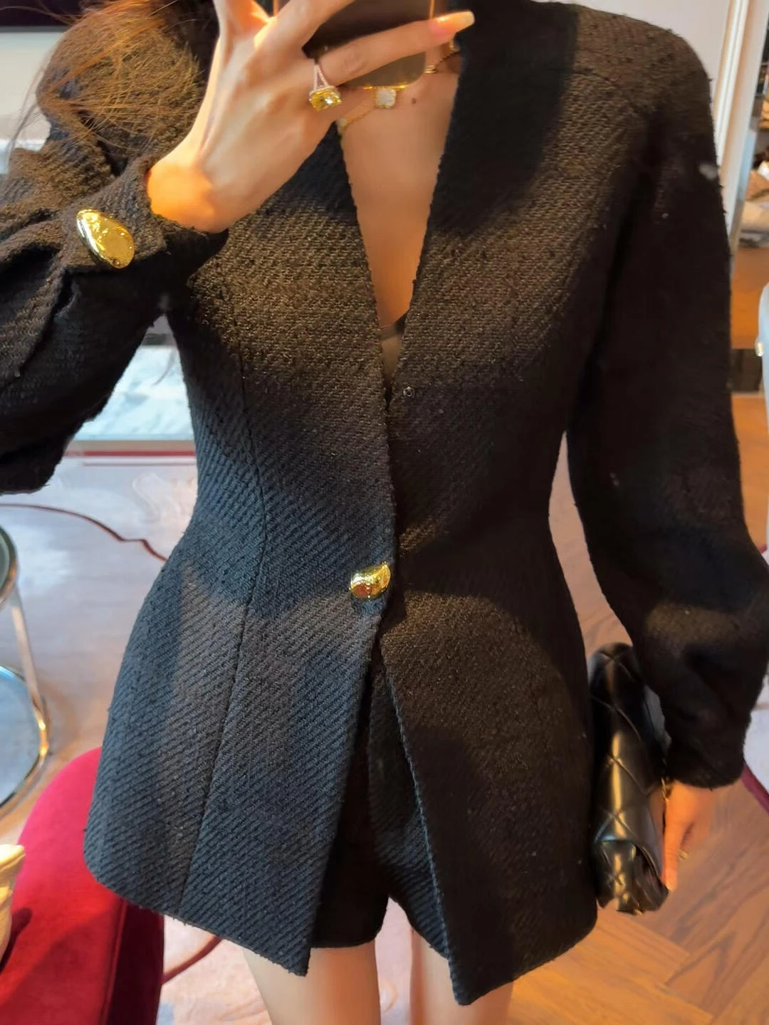 

Женская приталенная куртка Ele с французским рукавом, весна 2026, модная, из полиэстера, нейлона и композитного волокна, с длинными рукавами