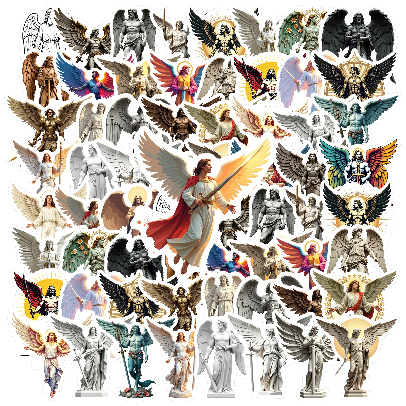 35pcs-100pcs Realistic Stickers Detailed Angel Stickers Teacher Reward Stickers For Guitar DIY Bicycle Skateboard Laptop DIY
