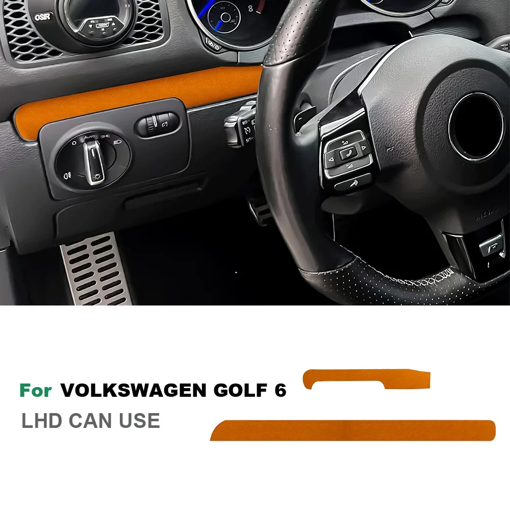 for Volkswagen Vw Golf 6 Gti R Mk6 2008 2009 2010 2011 2012 2013 Italy Super Suede Car Co-pilot Strip Panel Trim Sticker