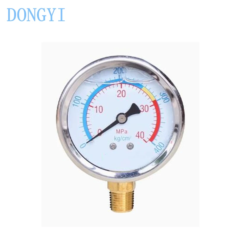 Hydraulic Shock Resistant Stainless Steel Oil Pressure Gauge YN60LA -100KG -150KG -250KG -350KG -400KG M14X1.5 PT1/4