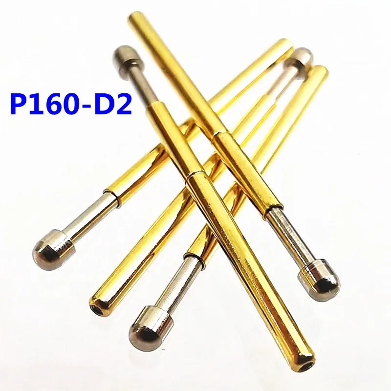 

100PCS P160-D2 Big Round Head Spring Test Probe Needle Tube Outer Diameter 1.36mm Total Length 24.5mm PCB Pogo Pin