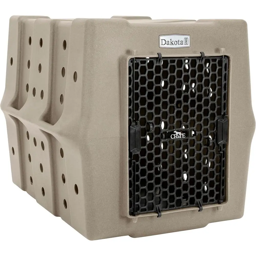 

Rugged Outdoor Dog Crate with Removable Door - Durable Kennel for Large Breeds, Sandstone, Large