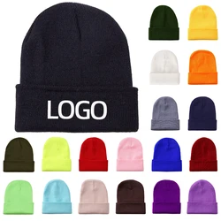 Neue Winter Beanie Hut für Frauen Männer Sticken Logo Nähen Brief Warme Gestrickte Herbst Skullies Unisex Damen Gorro Weibliche Kappe Motorhaube