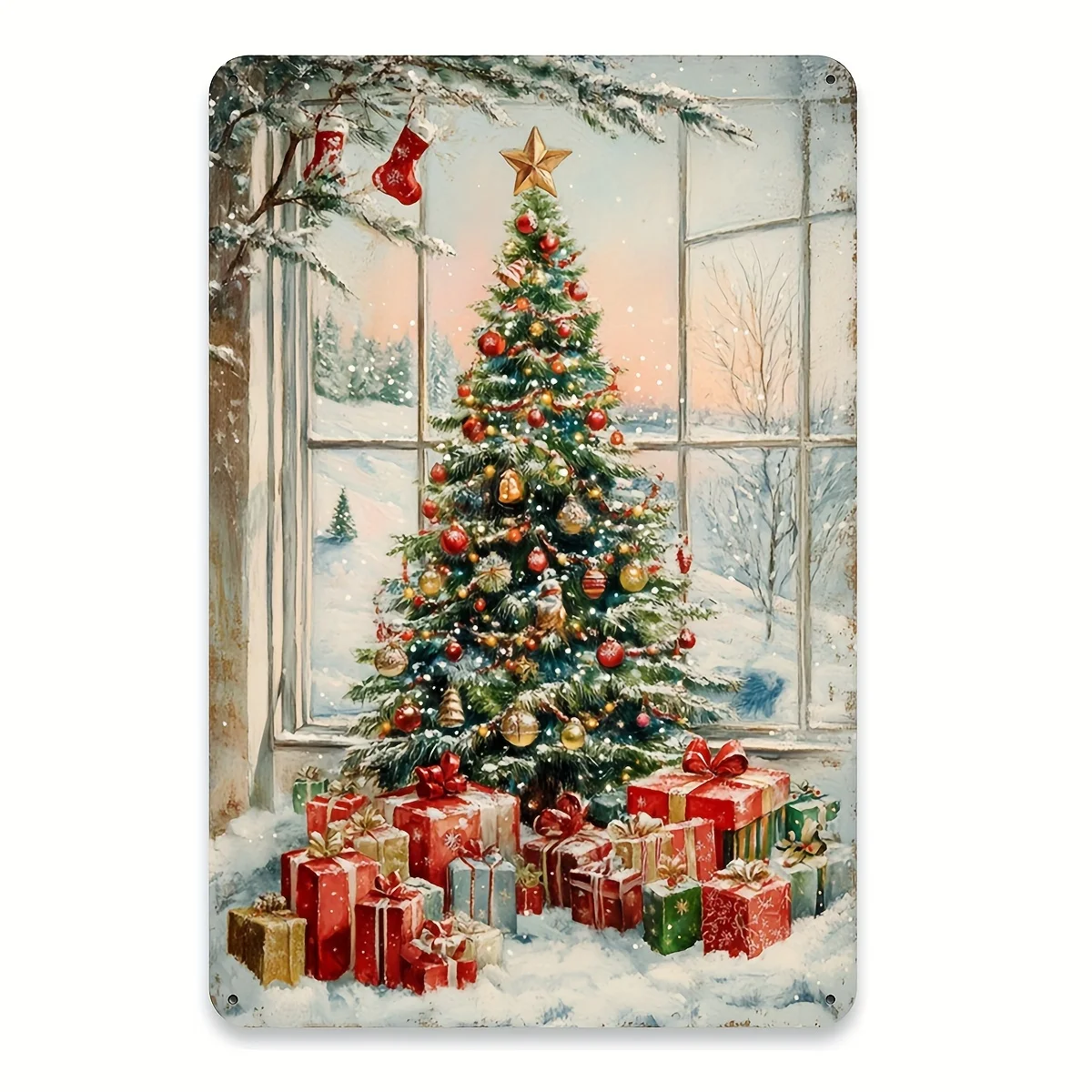 Merry Christmas Retro Metal Sign, Home Decoration  Painting, Fun Wall Art for Home, Restaurant, Bar, Coffee Shop, Garage