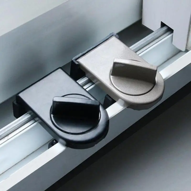 Aluminum Alloy Sliding Door and Window Lock Latch Anti-theft Anti-pinch Safety Lock Child and Pet Protection Bidirectional Fixer