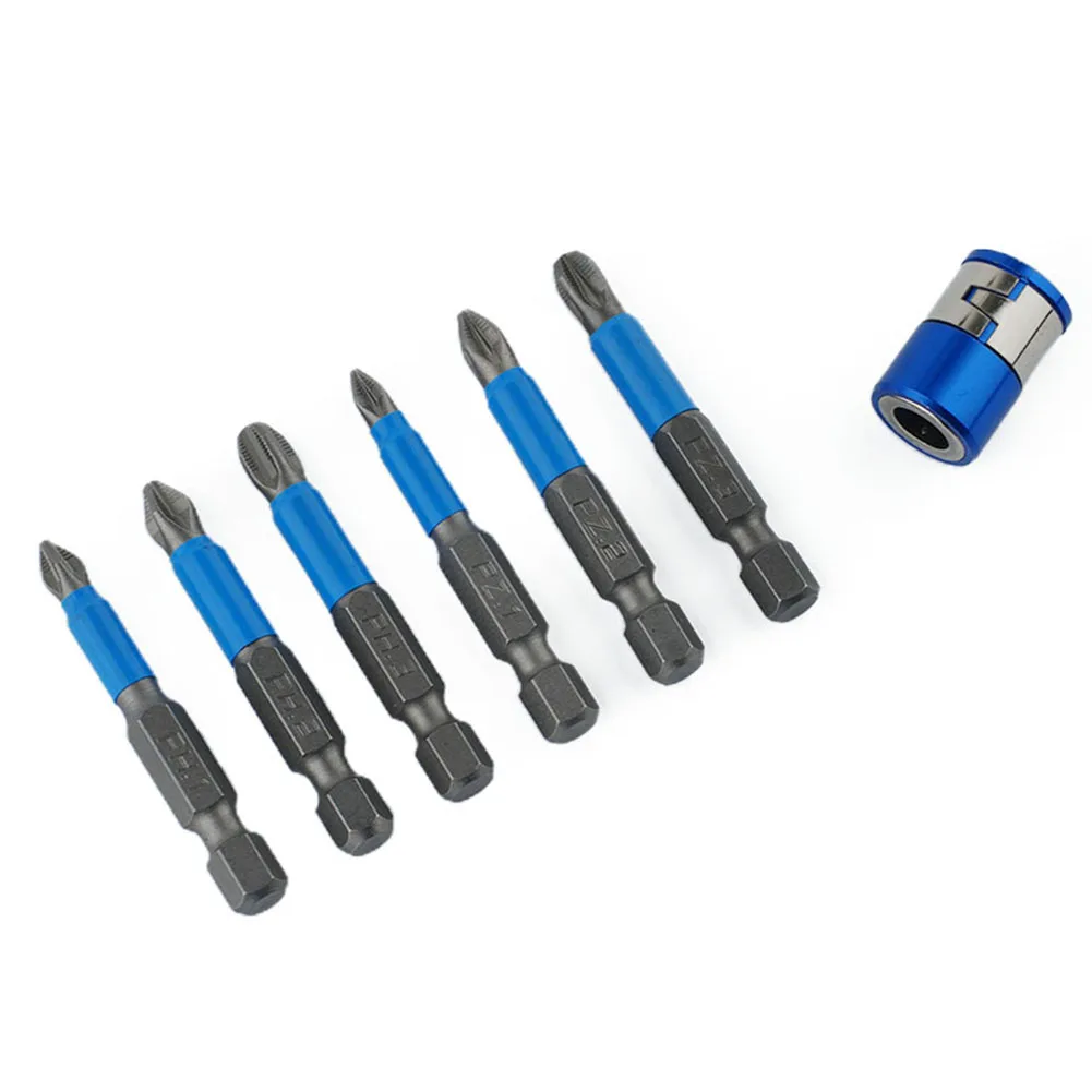 Set Screwdriver Bit 6Pcs/Set Accessories Anti Slip PH1/PZ1/PH2/PZ2/PH3/PZ3 Parts Tool Wear Resistance Magnetic