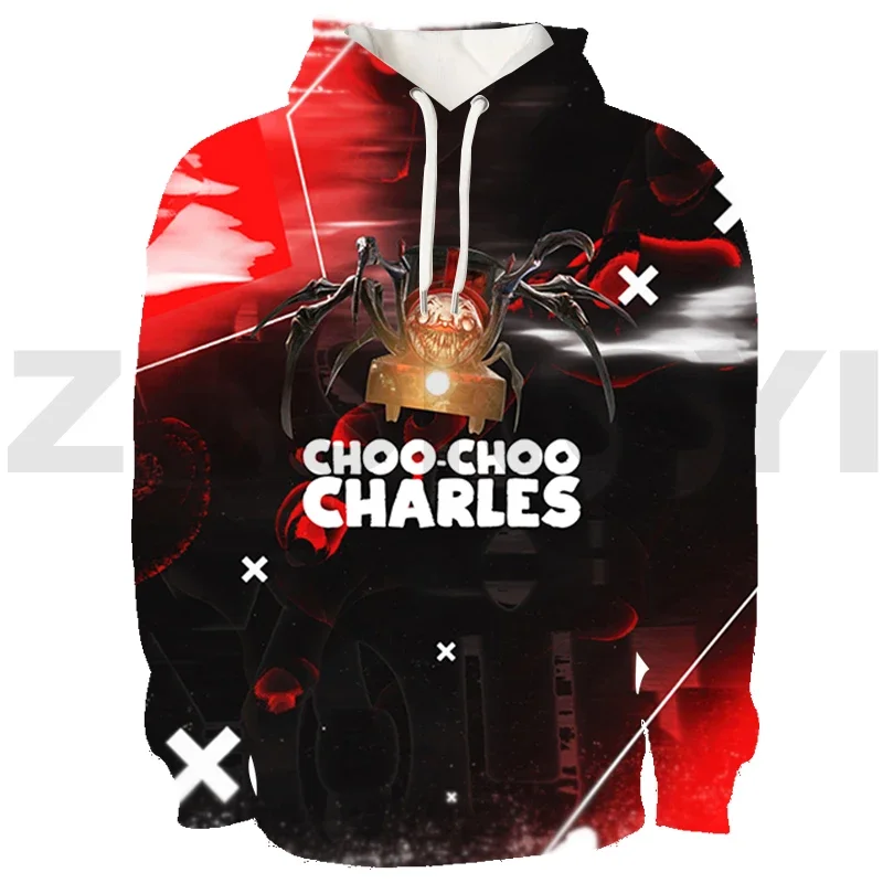 New Choo-Choo Charles Streetwear Warm Long Sleeve 3D Choo Choo Charles Anime Hoodie Women Street Clothing Top Loose Pullovers