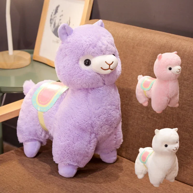 Creative Saddle Alpaca Plush Toy Cute Cartoon Animal Doll Soft Stuffed Baby Doll Home Decoration Kids Birthday Christmas Gift