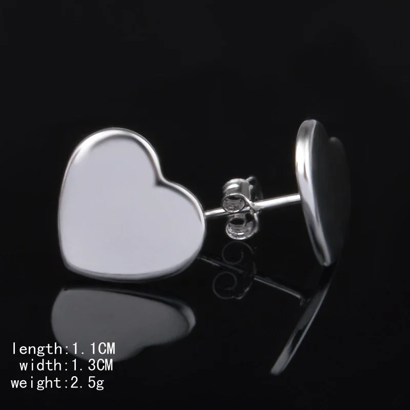 Hot Charms Fashion Jewelry 925 Sterling Silver Romantic Heart Studs Earrings for Woman Party Wedding Holiday Gifts