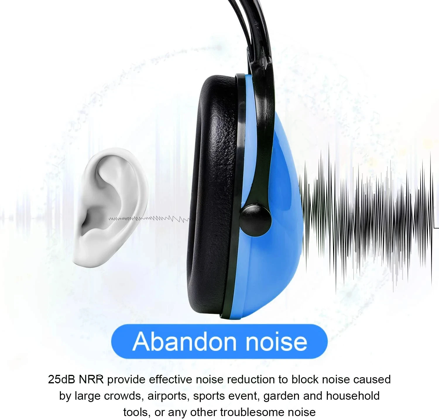 Kids Noise Cancelling Safety Ear Muffs, SNR 26dB Hearing Protection Noise Reduction Earmuffs for Autism, Sleeping, Studying