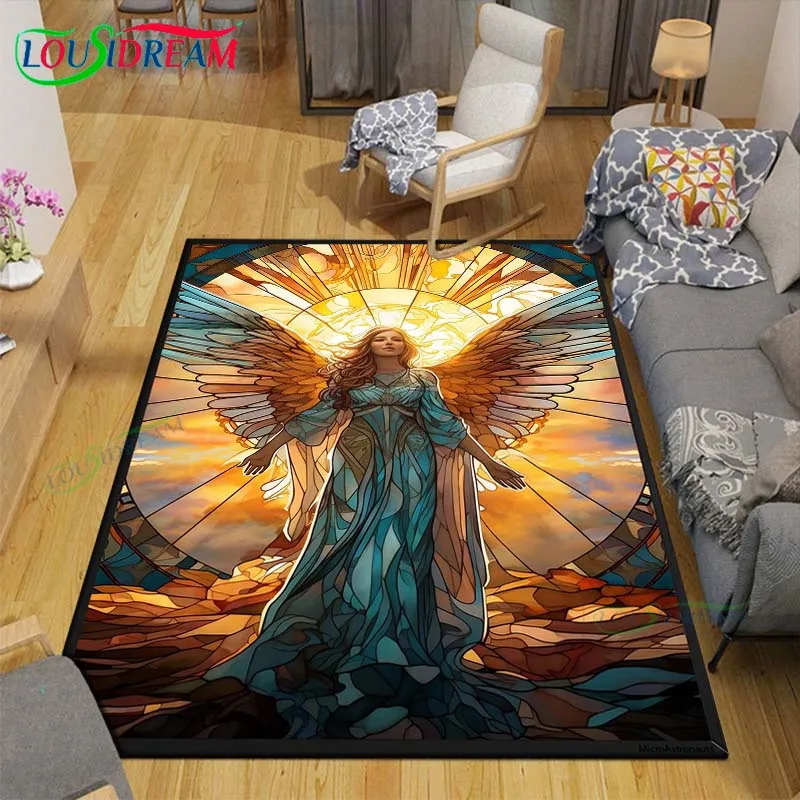 

Exquisite Angel Wings Carpet Room Decor Floor Mats Bedroom Yoga Mat Photography Props Area Rug Birthday Gift Outdoor Rug