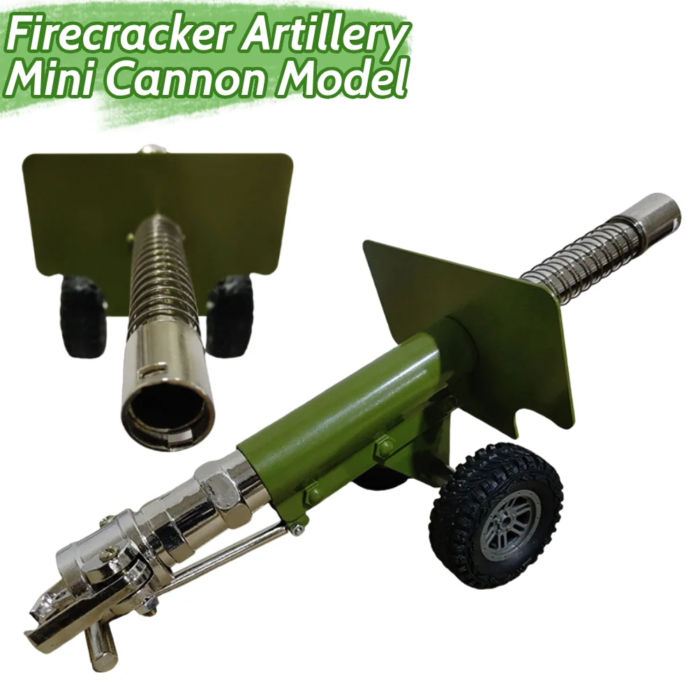 Firecracker Artillery Cannon Stainless Steel Mini Cannon Model Mini Cannon Collectible Statue Handcraft Model Collection Gifts