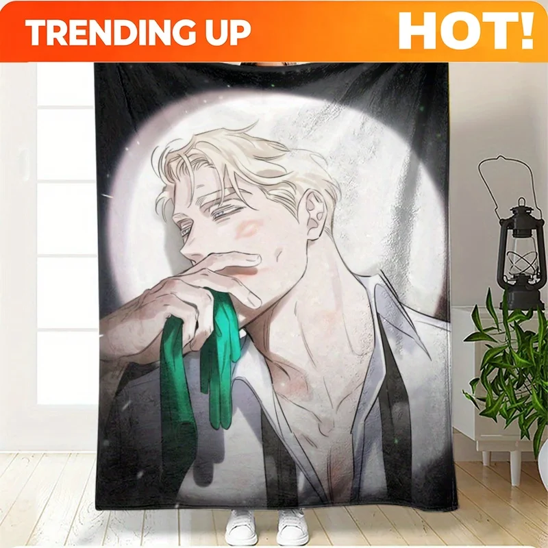 Customize A Super Cool Caesar Manga Design Printed Nap Blanket, Made of Soft Polyester Fleece, Lightweight And Comfortable, Perf