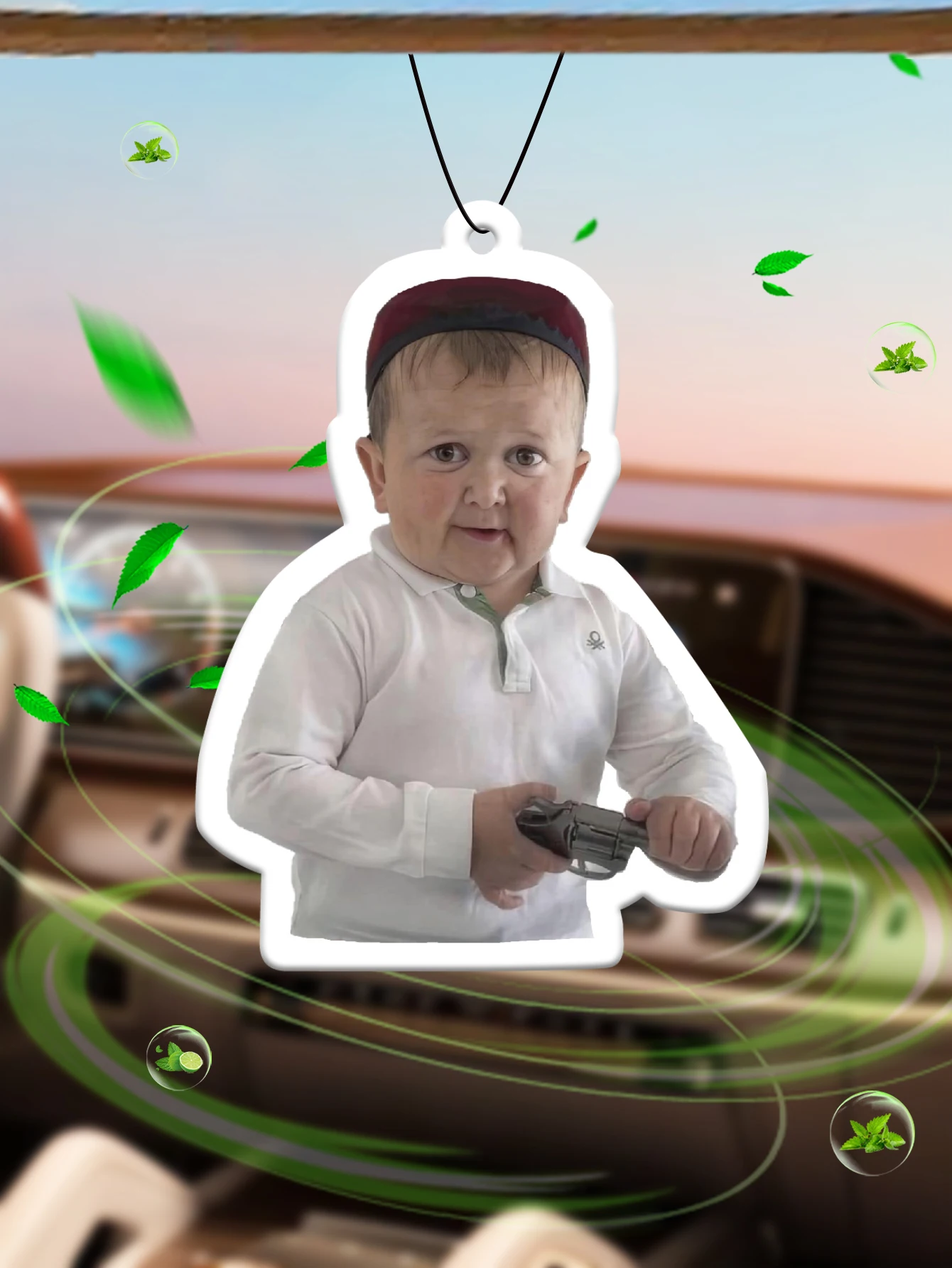 Hilton five-star hotel, car air freshener pendant lasting for 90 days, natural aromatherapy Captain Hasbulla Funny emoticons