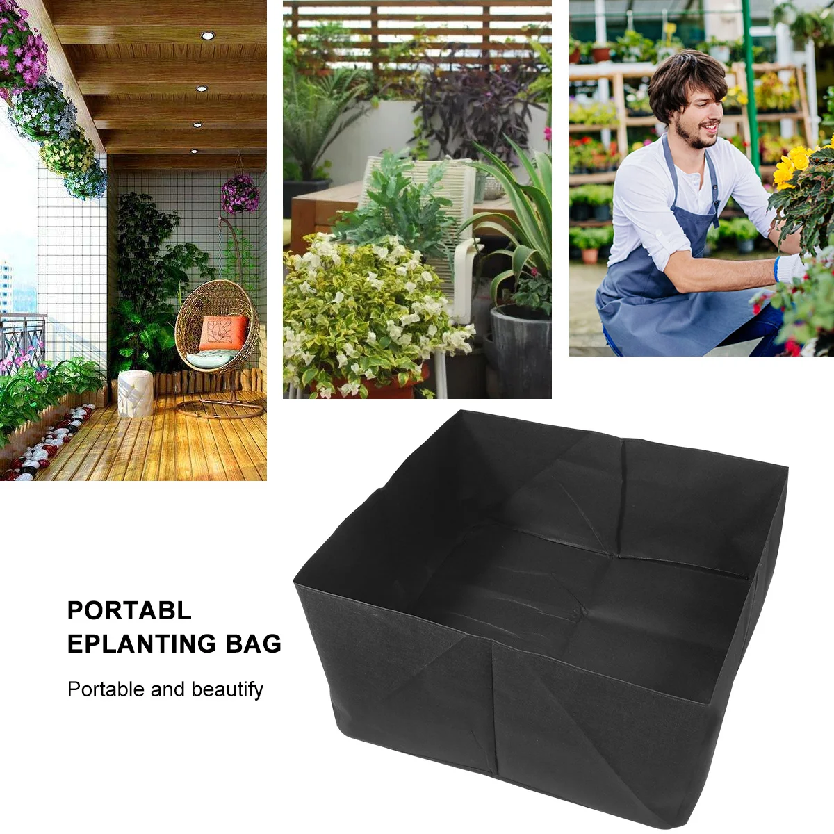 

90x90x40cm Planting Bag Nonwoven Fabric Thickened Breathable Growing Container for Flower Vegetable Grass Potatoes Tomatoes