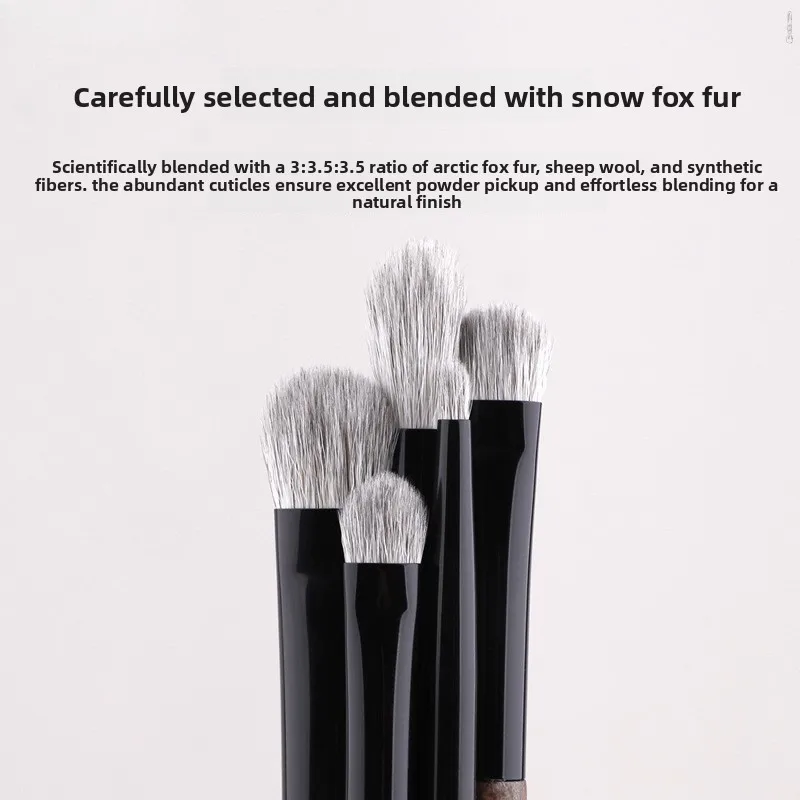 2026 New  Hair Eye Brush Set Animal Hair Makeup Brush with Walnut Handle Eyeshadow Blending Brush Makeup Tool