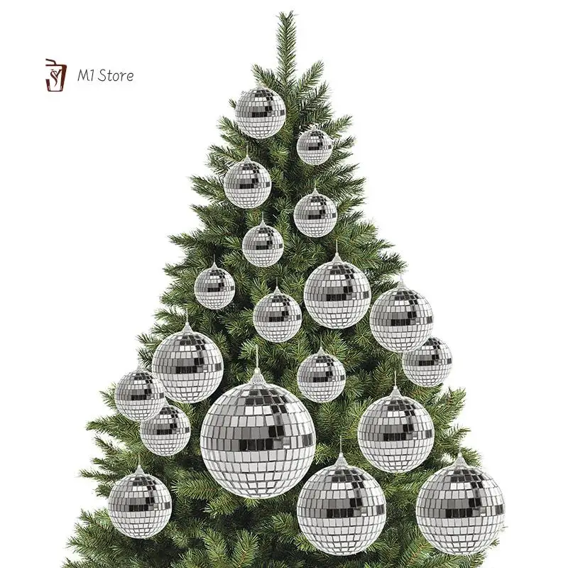 1Pack 2-4cm Christmas Ball Xmas Tree Hanging Ornaments Pendants Mirror Glass Disco Ball Bauble Home Christmas Party Decoration