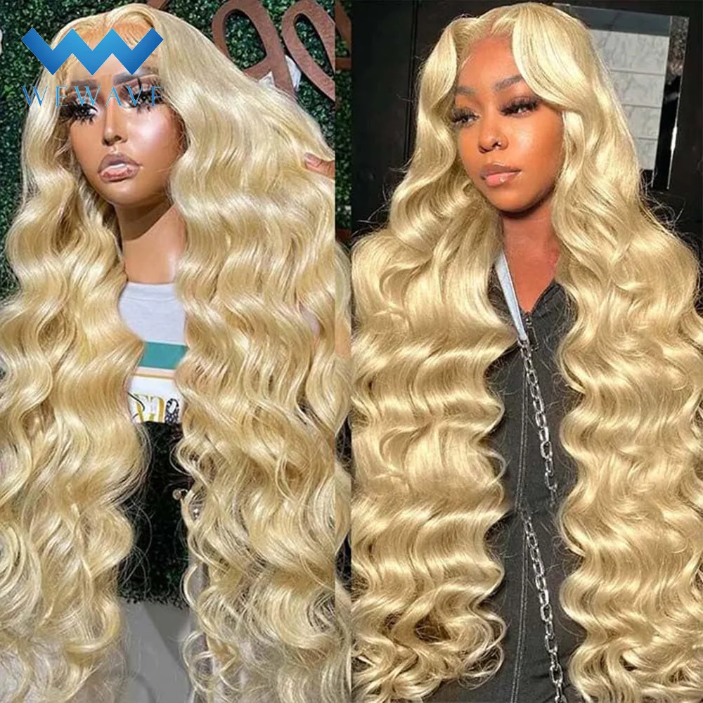 

613 Body Wave 13x6 Lace Front Wig Human Hair 30 inch 13x4 Blonde Lace Frontal Wig Curly Wig 180 Density Brazilian Glueless Wig