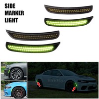 LED Dynamic Scan White Amber/Red Green Side Marker Light Front Rear Bumper Lamp Signal Indicator For Dodge Charger 2015-2023