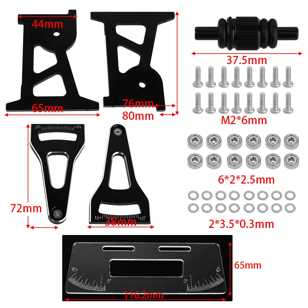 Hobby RC Aluminum Alloy On Road Chassis Setup System Set for 1/24 LOSI Micro-B 1/28 Remote Control On-Road Drift Racing Car