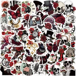 50pcs Punk Rose Skull Stickers For Scrapbook Phone Stationery Scrapbooking Materiales Vintage Retro Sticker Craft Supplies