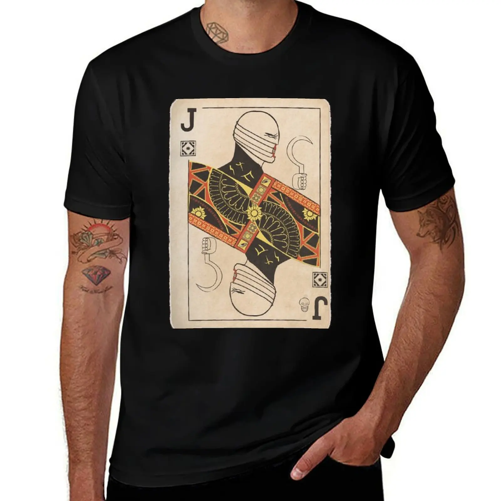 Hellraiser Chatterer Cenobite Playing Card T-Shirt cotton t shirt pack T-Shirt