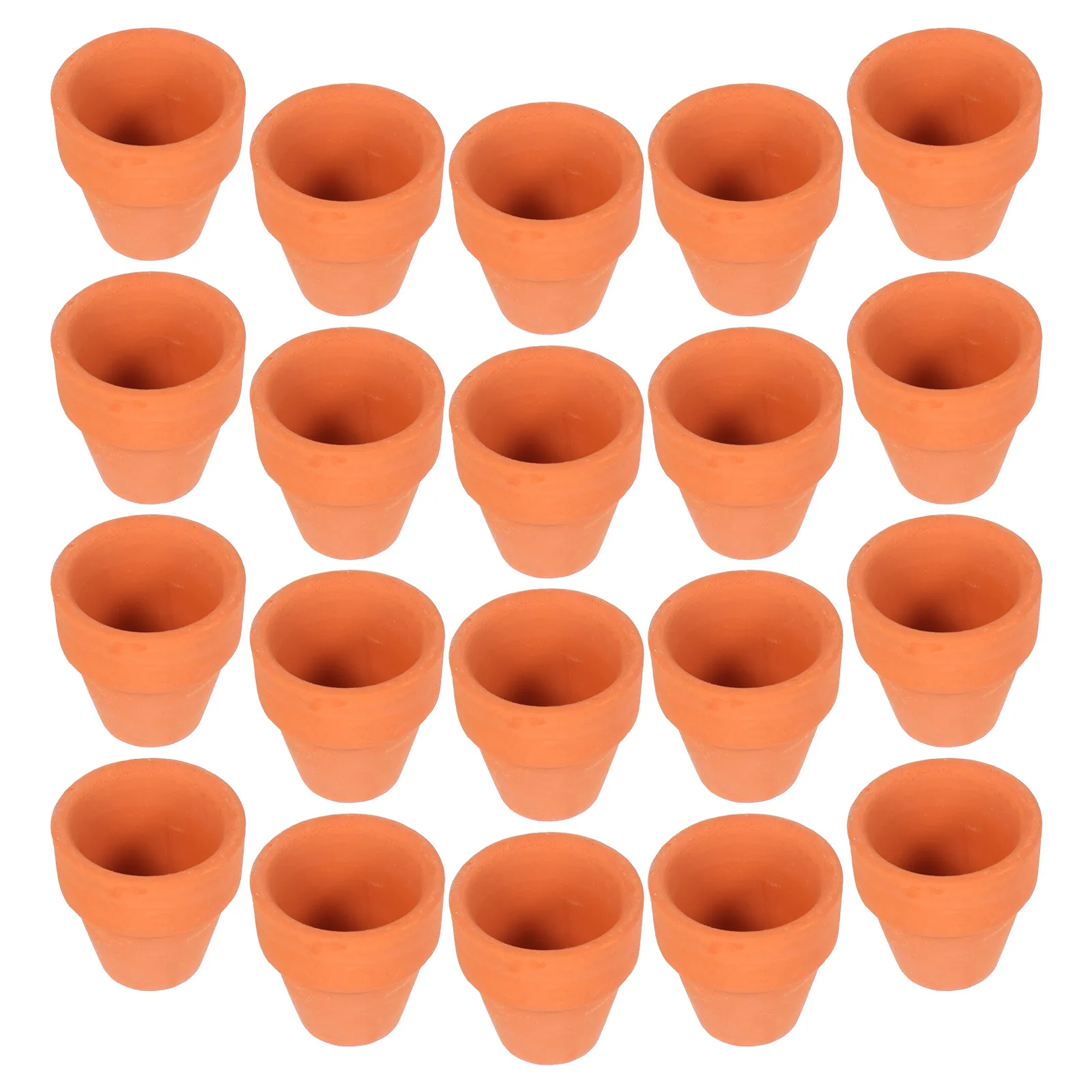 

20pcs Ceramic Flowerpots Mini Planting Containers Compact Clay Pots Red Terracotta Small House Accessories for Indoor