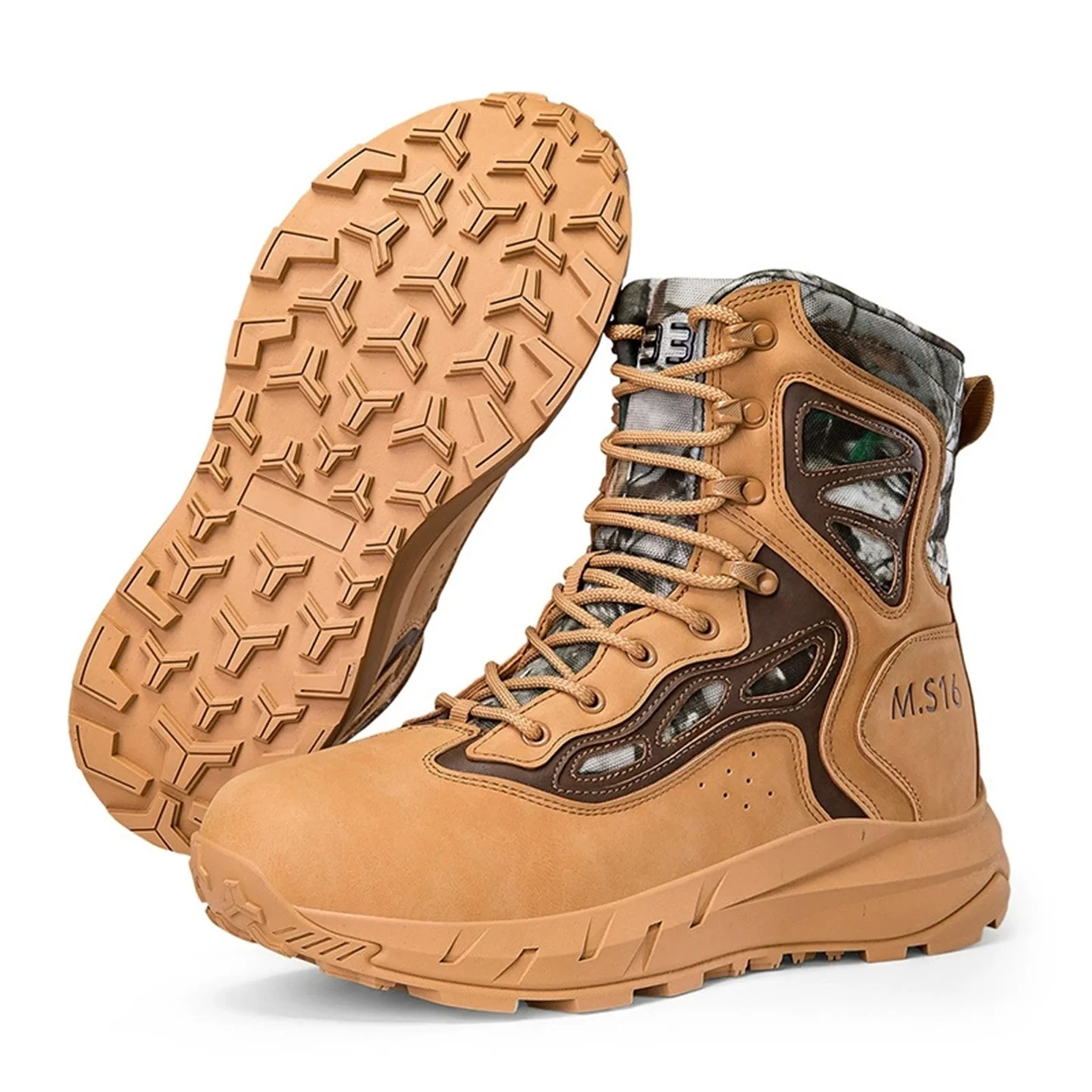 

High Top Desert Tactical Boots Men's Camouflage Hunting Boots Outdoor Non-Slip Wear-Resistant Mountaineering Hiking Shoes