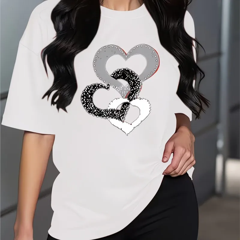 Sommer Damen Casual T-Shirts Niedliches Muster Bedruckte Grafik T-Shirts Damen Kurzarm Oberteile Weibliche Kleidung Damen T-Shirt